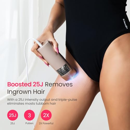 ECOFUN IPL Laser Hair Removal Device, 3-Pulse Light, Sapphire Painless Ice-Cooling Contact Professional Hair Removal Device, Laser Hair Removal for Women and Men,with Smart App(Champagne Gold)