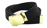 Canvas Web Belt Military Style with Brass Buckle