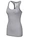 JJ Perfection Women's Solid Ribbed Knit Stretch Racerback Tank Top HGREY M