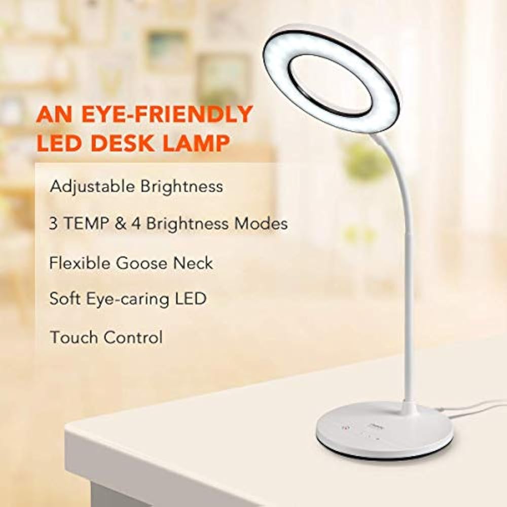 LED Desk Lamp EyeCaring Table Lamp, 3 Color Modes With 4 Levels Of