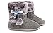 Airee Fairee Slippers Womens Indoor Slipper Boots for Ladies Girls with Knitted Upper and Pom Poms (Medium-US 7-8, Grey)