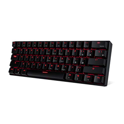 RK ROYAL KLUDGE RK61 Wireless 60% Mechanical Gaming Keyboard, Ultra-Compact Bluetooth Mechanical Keyboard with 10 Hours Battery Life and Tactile Brown Switches, Compatible for Multi-Device Connection