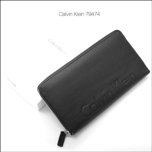 Amazon Calvin Klein カルバンクライン Ck ラウンドファスナー 長財布 長札入れ メンズ財布 ブラック 並行輸入品 財布