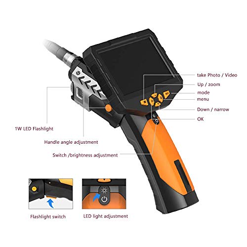 QIANG Endoskope Hand Industrie Endoskopkamera 4.5 Zoll Bildschirm Digitale Inspektionskamera Wasserdicht 1080P HD Mit 6… – Bild 6