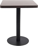 vidaXL Bistro Table in Dark Brown 60x60 cm MDF Wood Grain Black Steel Legs view 5