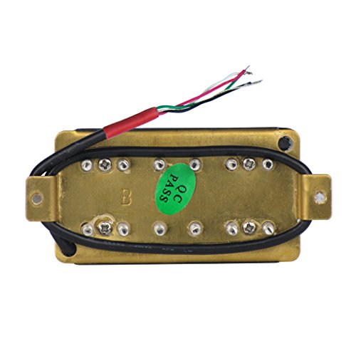 FLEOR Set of Alnico 5 Double Coil Humbucker Electric Guitar Neck & Bridge Pickup Alnico V Adjustable Pole Piece, White Color