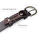 WHIPPY Women Leather Belt for Jeans Pants Dresses Fashion Ladies Western Leather Belt with Brass Buckle M Dark Coffee