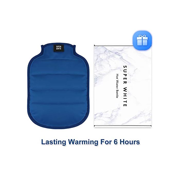 Rubber Hot Water Bottle with Cover, BPA Free Hot Water Bag for Back, Neck, Shoulder, Cramps Pain Relief or Heat Therapy…
