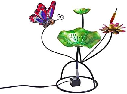 Continental Art Center Metal and Glass Butterfly Fountain, 18 by 18 by 13-Inch