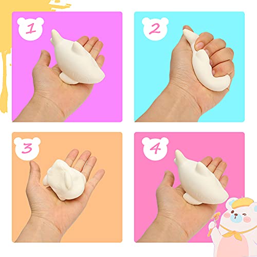 LovesTown Squishy Making Kit, 5 PCS DIY Squishies Ocean Animal Squishies Slow Rising Jumbo Animal Paint Your Own Squishies for Birthday Gifts