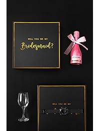 Caja de regalo negra para dama de honor