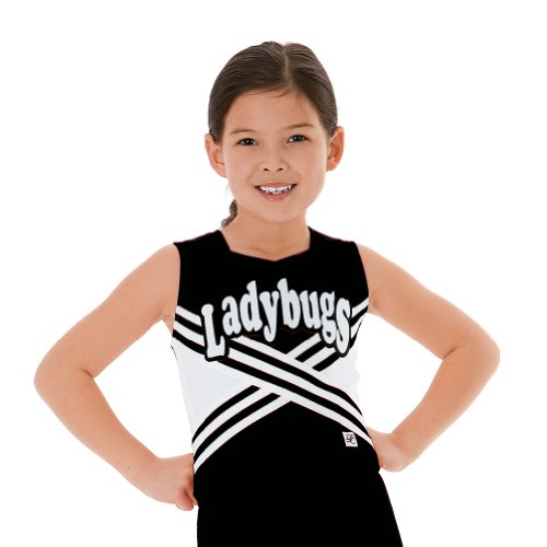 Criss-Cross Cheerleading Shell, AS, Black
