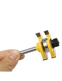 wolfride 2 piezas set 3 los dientes en forma de T lengua Groove Router juego de brocas, vástago de 1 4 inch fresa madera, acero endurecido herramienta de la carpintería