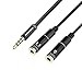 Headset Mic Adapter Headphone Y Splitter 3.5mm Male to 2 Female Audio Jack Splitter Cable with Separate Headphone/Microphone Plugs for PS4, Gaming Headset, Xbox One, PC, Notebook, Smartphone, Tablet