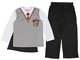 Harry Potter Big Boys' Harry Potter 'Gryffindor House Crest Wizard Uniform with Cape' 3 Piece Costume Pajama Set, Multi, 6/7