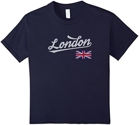 unisex-child London United Kingdom England City Distressed T-Shirt 8 Navy