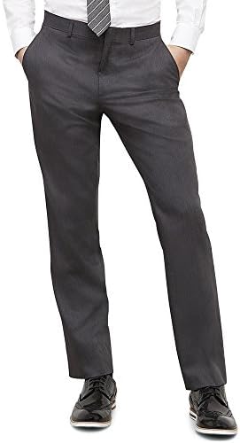 Kenneth Cole REACTION Men's Grey Solid Suit Separate Pant, Gray, 38x32