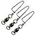 Easy Catch 10, 30 Pack High-Strength Fishing Ball Bearing Swivel with Coastlock Snap, Strong Welded Ring for Saltwater Fishing-18Lb to 440Lb (100% Copper+Stainless Steel with Black Nickle Coated)