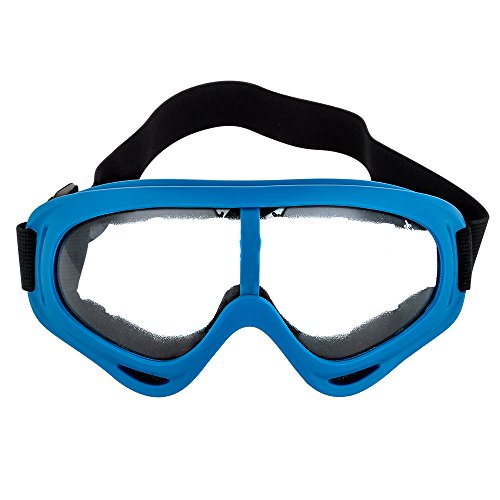 BATFOX Motorcycle Goggles Safety ATV Tactical Riding Motorbike Glasses UV400 Protection Shatterproof(clear lens&blue frame)