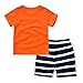 AJia Kids 2 Piece Short Sleeve Shirt and Shorts for 1 to 5 Years Olds Little Boy (4t, Orange)