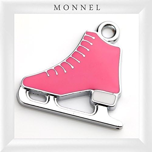 M121-D Wholesale Cute Pink Skate Shoe Design 10pcs Bead Charm Pendant