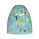 Turquoise Art Glass Shade - Lipless with 1-5/8-Inch Fitter Opening