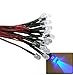 Led World 20pcs 10mm Ultra Violet UV led Pre Wired light 12V 18cm Round Top Bulbs Light Lamp
