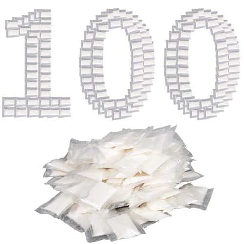 Pack of 100 Super Absorbent Pads Gel for Commode Liners – Gel for Standard Bedside Commode and Bedpan Liners, Liquid Waste Gel Eco for Commode Chairs, Portable & Camping Toilet, Bed pan