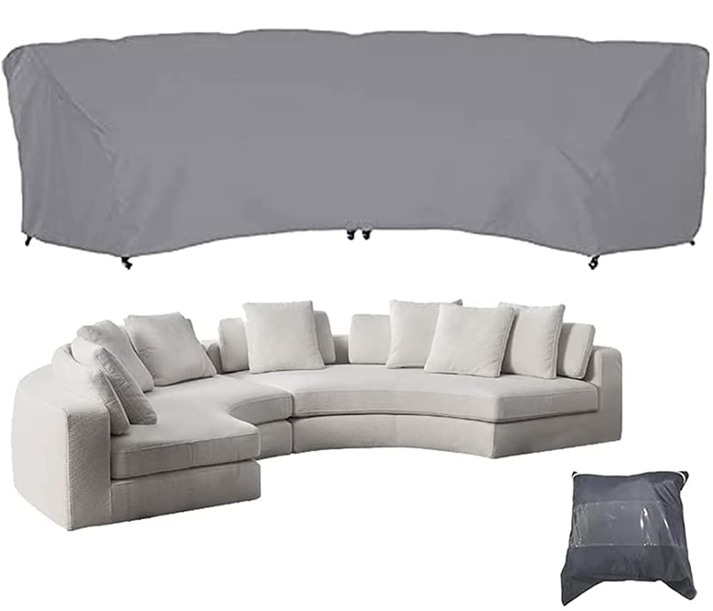 BOSKING Patio Sectional Curved Sofa Protector Covers 420D Oxford Waterproof Outdoor Garden Sectional Curved Couch Furniture Cover for Half Moon Couch Sofa Set