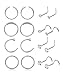 FIBO STEEL 9-84 Pcs 20G Nose Rings Hoops Stainless Steel Screw Stud Rings Piercing Jewelry CZ Inlaid