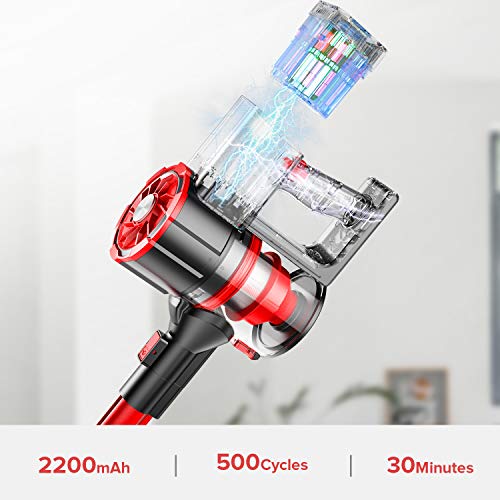 Cordless Vacuum Cleaner,OKP 220W Powerful Stick Vacuum,Detachable