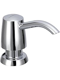 HOMEIDEAS Kitchen Sink Soap Dispenser ABS Plastic Pump with 11oz Clear Sturdy Bottle, ABS Chrome Finished