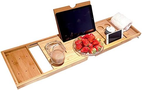 Roloiki Bathtub Caddy Tray Bamboo Spa Bathtub Caddy Organizer Book Wine Tablet Holder Reading Rack Nonslip Bottom Extendable Sides Buy Online At Best Price In Uae Amazon Ae