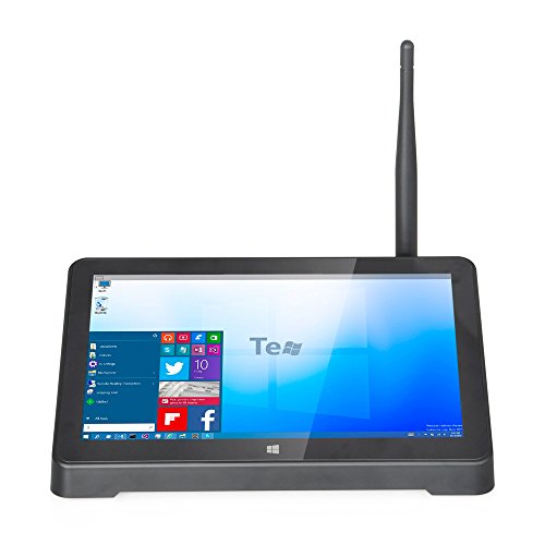 HIGOLE F2 Mini PC Desktop, Smart TV Box, 7inch Touch Screen, Intel Baytrail Atom Z3735F Quad Core, Windows 10 Android 4.4 Dual OS, 2GB RAM 64GB eMMC, HDMI, USB, RJ45, WIFI, Bluetooth 4.0, Black