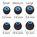 BLLQ 12PCS Replacement Ear Tips Earbuds Eartips Eargels Earpads Silicone Buds Compatible with Senso, Sony ，BeatsX & Other Inner Hole 3.8mm Earbud in-Ear Headphones,Black-Blue,SML