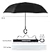 Newsight Reverse Umbrella, Double Layer Inverted Umbrella Upside Down, C Shape Handle, Inverse Inside Out Folding for Car, Windproof, Waterproof, Sun Protective (Bright Brown Idea.)