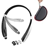 Foldable Bluetooth Headset, Hobest Wireless Bluetooth 4.1 Sports Headphones,Retractable Sweatproof Neckband Design Bluetooth Stereo Earphones for Bluetooth Enabled Devices-SX991(White)