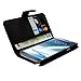 Black Flip Wallet Leather Case Cover Stand for SamsungGalaxy Note 2 II N7100