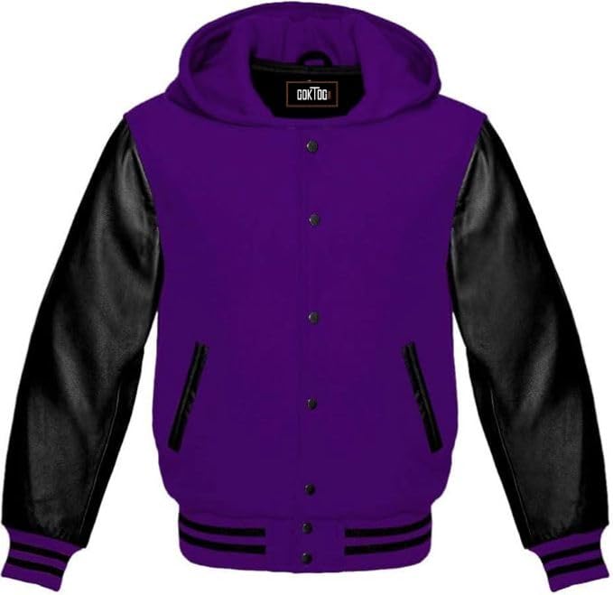 GOKTOG Hooded Varsity Jacket Women, Baseball