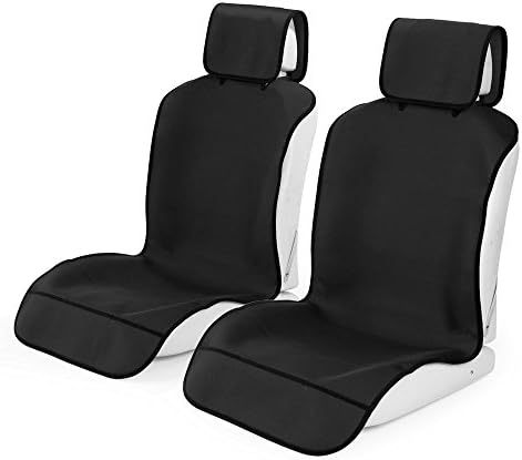 TanYoo Waterproof Car Seat Cover, Universal &amp; Non-Slip Neoprene Vehicle Seat Protector, Best Protection for Sweat, Stains &amp; Smell, Fit for Most Cars, Trucks, SUVs (2 PCS) (Black)