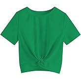 Girls Shirts Casual Summer Twist Front Tunic Blouses Cute Tee Shirt Tops Size 5-14 Years
