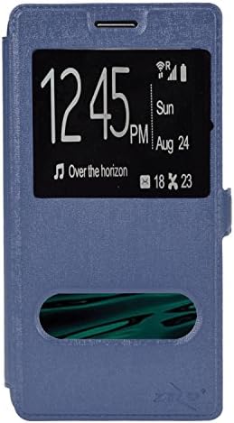 For LG V10 - Flip Window Phone Case w/ TPU Inside - Dark Blue