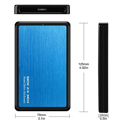 EYOOLD HDD Case 2.5 SATA to USB 3.0 Hard Drive Enclosure for SSD Disk HDD Box USB3.0 Case Support UASP for Window/Max/Linu,Aluminum Alloy & Durable ABS Material