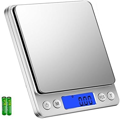 Kitchen Food Scale Digitle Weighing Scale by Somolux,From 0.01 to Max 500 Gram Include 6 Kinds of Units Such as Grams, Ounces and Others.Multifunction Smart Scale with 2 Removable Bowl.
