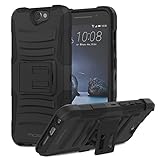 HTC One A9 Case, MoKo Shock Absorbing Hard Cover Ultra Protective Heavy Duty Case with Holster Belt Clip + Built-in Kickstand for HTC One A9 5.0 Inch (2015) - Black