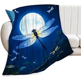 Dragonfly Blanket Dragonflies Throw Blanket Soft Warm Cozy Fleece Fuzzy Plush Flannel Blankets Gifts for Girls Women Boys Kids Adults 40"X50"