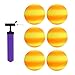 Get Out! Rubber Play Ball 6pk & Inflator, 8.5in Orange & Yellow Small Playground Ball Four Square Balls & Hand Pump