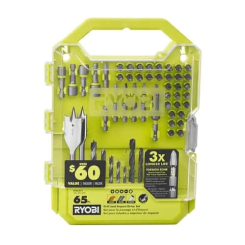 RYOBI Schraubendreher-Bohrer- und Schlagschrauber-Bit-Set, 65-teilig, A986501