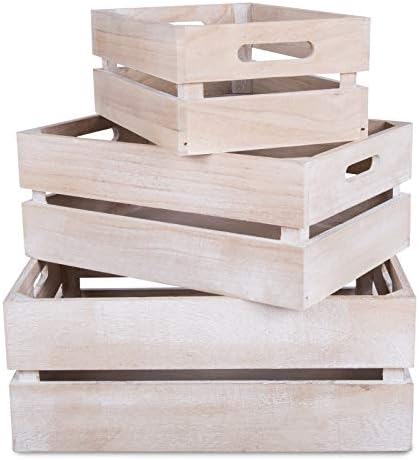 Shabby Chic Wooden Crates Retail Display Shelf Box Storage Christmas Gift Hamper (Medium)