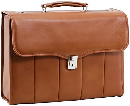 McKleinUSA Men's North Park McKlein, I Series, North Park, Full Grain Cashmere Napa Leather, 15" Leather Executive Laptop Briefcase, Brown (46554)